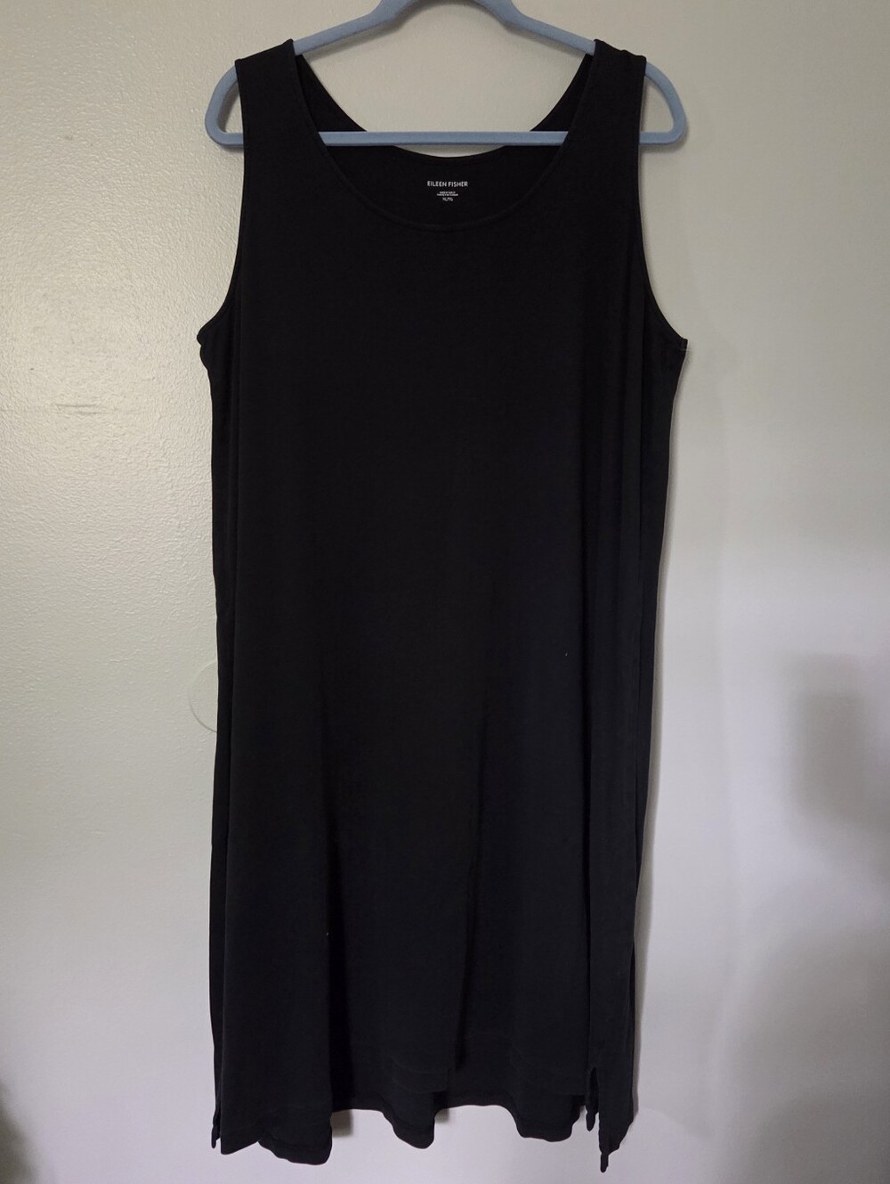 EILEEN FISHER Women's Black Organic Cotton Relax Stretch Dress Sustainable XL